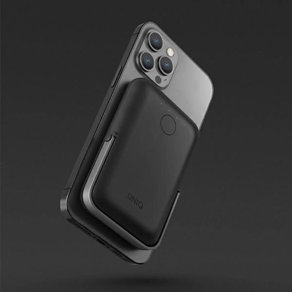 UNIQ Hoveo Power Bank Indukcyjny 5000mAh MagSafe 20W USBC Power Delivery (czarny)