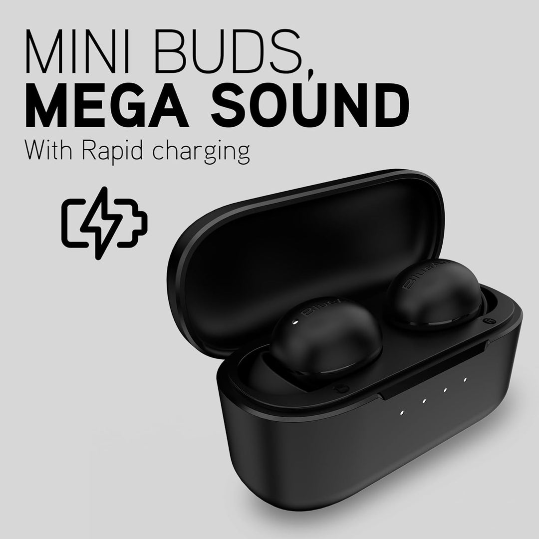 BlueAnt Pump Air Micro True Wireless in Ear Buds, Lightweight 4g Design, Compact Charging Case, Powerful Sound, IP54 Sweatproof/Splashproof, All-Day Battery Life, 6mm Driver, 30hrs Playtime, Black
