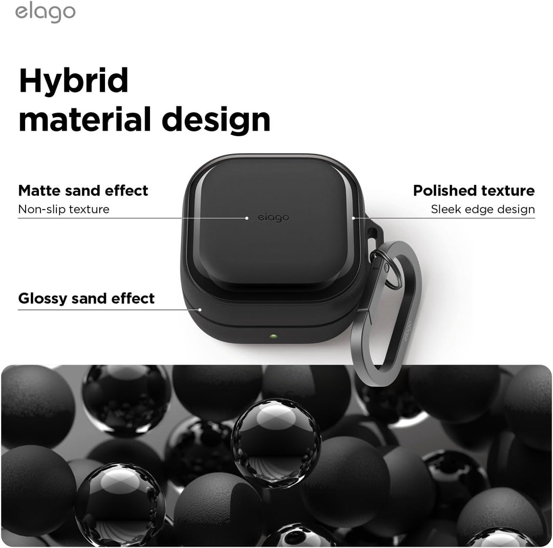 elago EDC Case Compatible with Samsung Galaxy Buds 4 Pro Case & Galaxy Buds 4 Case, Carabiner Included, Premium TPU Cover, Wireless Charging, Headphone Accessories, for Men, for Women (Black)