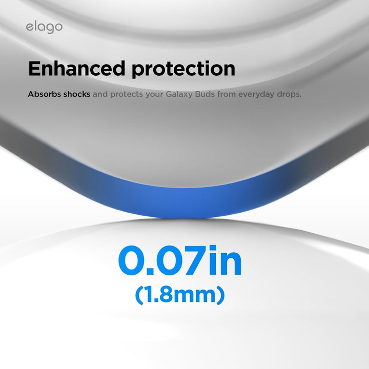 elago Duo Case with Carabiner, Compatible with Samsung Galaxy Buds 4 Pro Case & Galaxy Buds 4 Case, Premium Silicone + TPU Cover, Wireless Charging, for Men, for Women (Clear - Black)