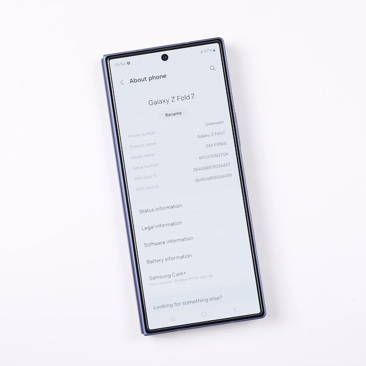 The MobileTechnica Samsung Galaxy Z Fold 7 Screen Protector (2 Pack, 9H Tempered Glass with Camera Lens Protector, Alignment Frame) is displayed against a white background, highlighting its compatibility with the Galaxy Z Fold7.