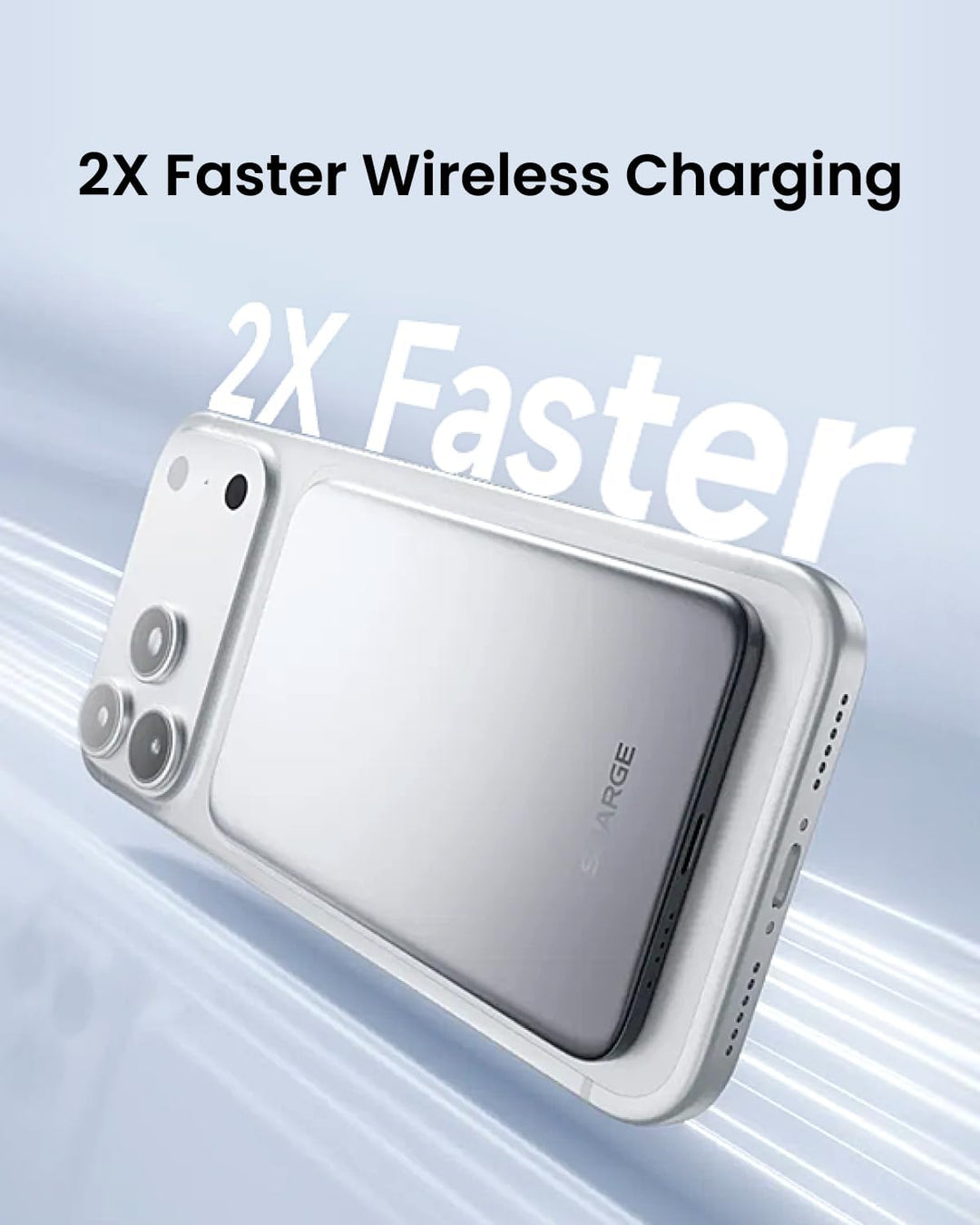 sharge Ultra Magnetic Power Bank 5000mAh, Qi2 15W Wireless Portable Charger, Fast Charging Snap-On Battery Pack for iPhone 17/16 Series