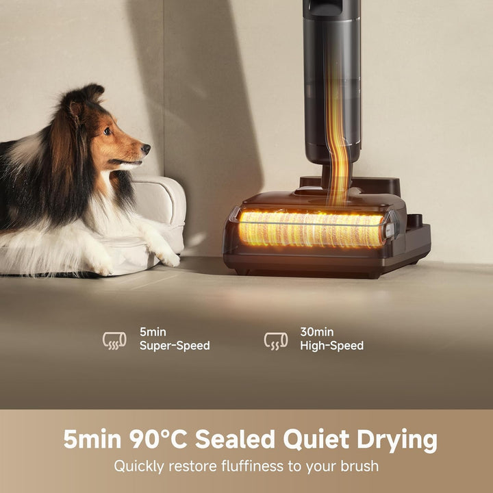 dreame H15 Cordless Wet Dry Vacuum Cleaner 21,000 Pa Suction, AI DescendReach Robotic Arm, Triple Edge,Tangle Cut Hair 180° Lie-Flat Reach, 100℃ Self-Cleanning,90℃ Quiet Drying 5min,Extended Runtime
