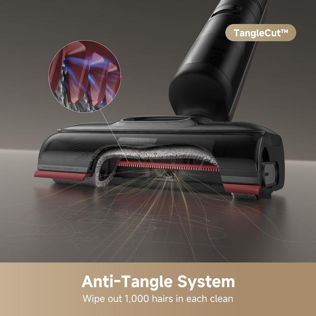 dreame H15 Cordless Wet Dry Vacuum Cleaner 21,000 Pa Suction, AI DescendReach Robotic Arm, Triple Edge,Tangle Cut Hair 180° Lie-Flat Reach, 100℃ Self-Cleanning,90℃ Quiet Drying 5min,Extended Runtime