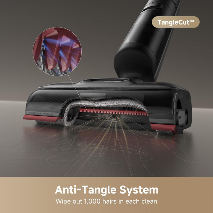 dreame H15 Cordless Wet Dry Vacuum Cleaner 21,000 Pa Suction, AI DescendReach Robotic Arm, Triple Edge,Tangle Cut Hair 180° Lie-Flat Reach, 100℃ Self-Cleanning,90℃ Quiet Drying 5min,Extended Runtime
