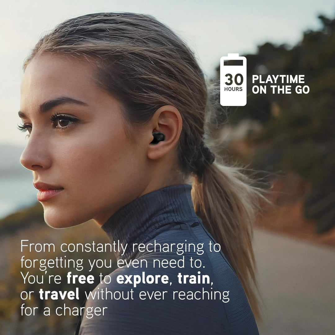 BlueAnt Pump Air Micro True Wireless in Ear Buds, Lightweight 4g Design, Compact Charging Case, Powerful Sound, IP54 Sweatproof/Splashproof, All-Day Battery Life, 6mm Driver, 30hrs Playtime, Black