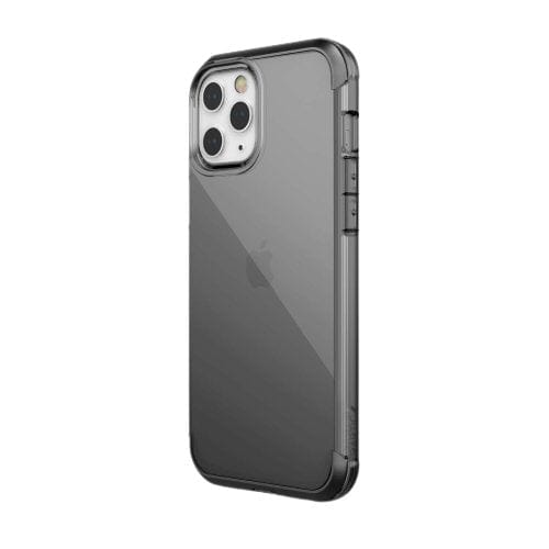 The iPhone 14 Pro Max Impact Clear case - Raptic Air, known for its military-grade defense and lightweight design, is shown standing upright against a white background.