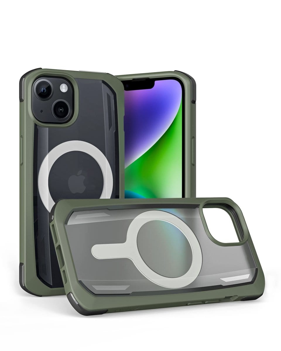 Raptic Cases & Covers Green iPhone 14 Plus Secure Shield MagSafe Case - Raptic Secure MagSafe