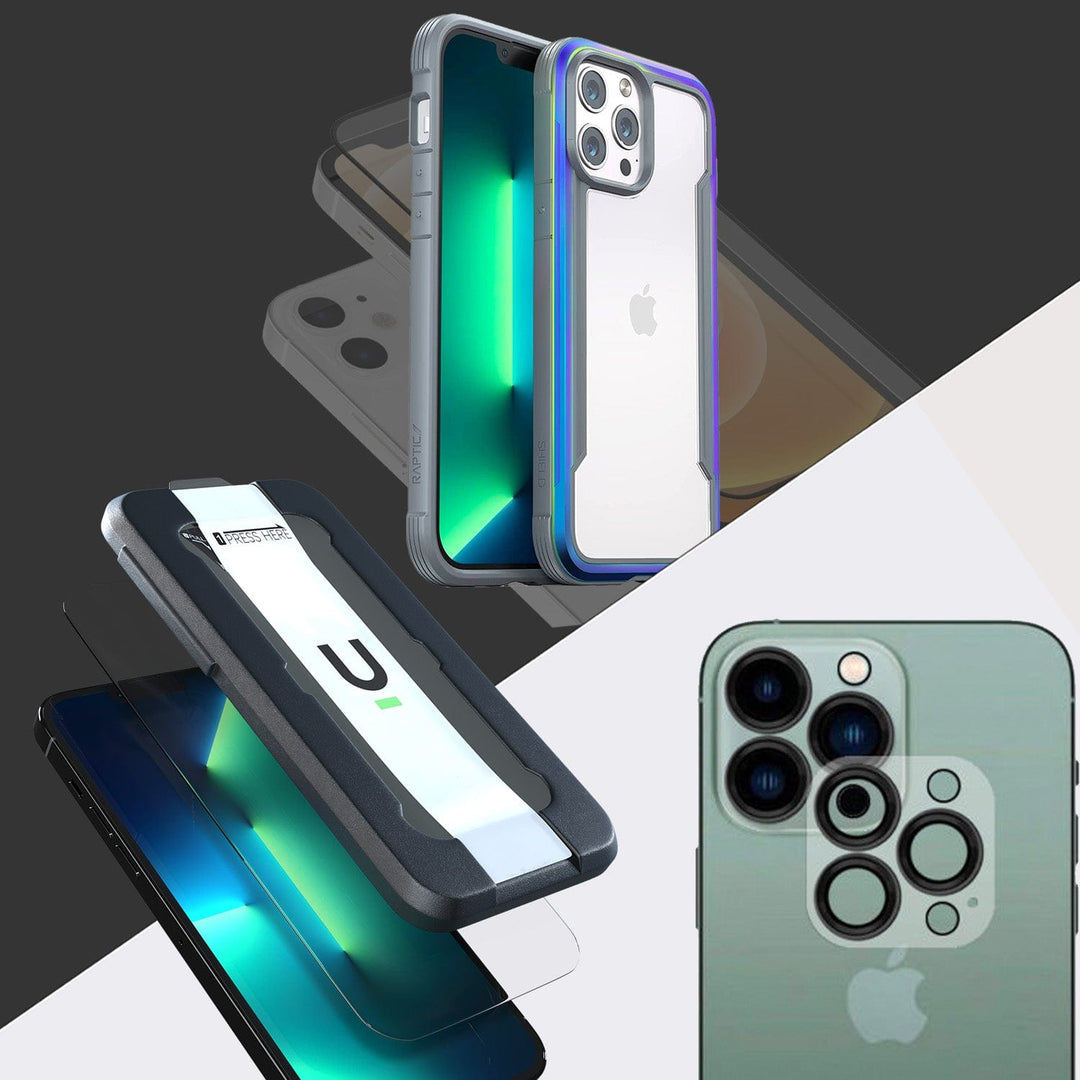 Raptic Cases & Covers iPhone 14 / Black / Full Protection RAPTIC Shield Case for iPhone 14 14 Plus 14 Pro 14 Pro Max, Shockproof Protective Clear Case, Military Grade 10ft Drop Tested, Durable Aluminum Frame, Anti-Yellowing
