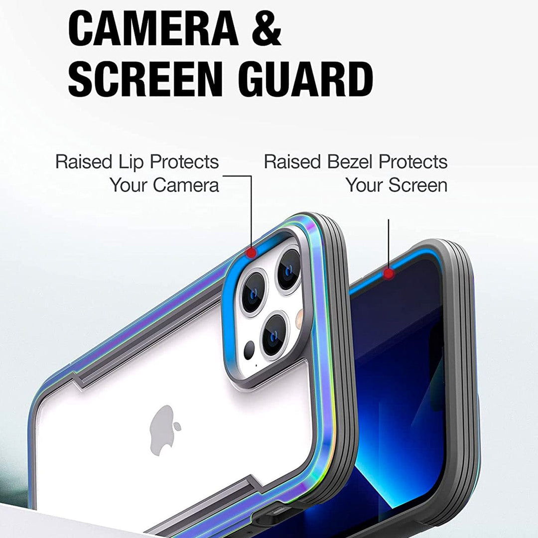 Raptic Cases & Covers RAPTIC Shield Case for iPhone 14 14 Plus 14 Pro 14 Pro Max, Shockproof Protective Clear Case, Military Grade 10ft Drop Tested, Durable Aluminum Frame, Anti-Yellowing