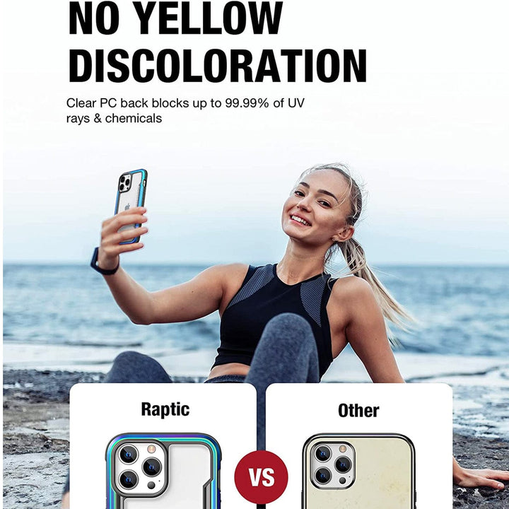 Raptic Cases & Covers RAPTIC Shield Case for iPhone 14 14 Plus 14 Pro 14 Pro Max, Shockproof Protective Clear Case, Military Grade 10ft Drop Tested, Durable Aluminum Frame, Anti-Yellowing