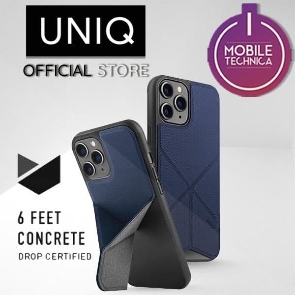 UNIQ Cases & Covers Apple iPhone 12 Pro Max / Blue / with Urban Diamond Glass Protector w/ Applicator tray iPhone 12 Pro Max UNIQ Transforma Fold Case - Blue