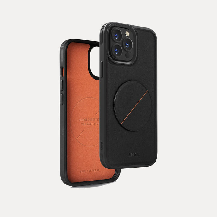UNIQ iPhone 14 Pro / Black iPhone 14 Standing Case with Grip Holder - UNIQ Novo