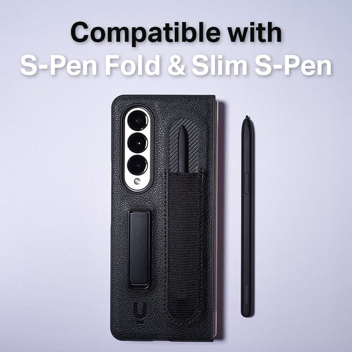 Urban Samsung Galaxy Z Fold 5 Kickstand Case with Pen Holder - Urban case compatible with s-pen, fold, and slim; includes a secure Spen holder and is wireless charging compatible.